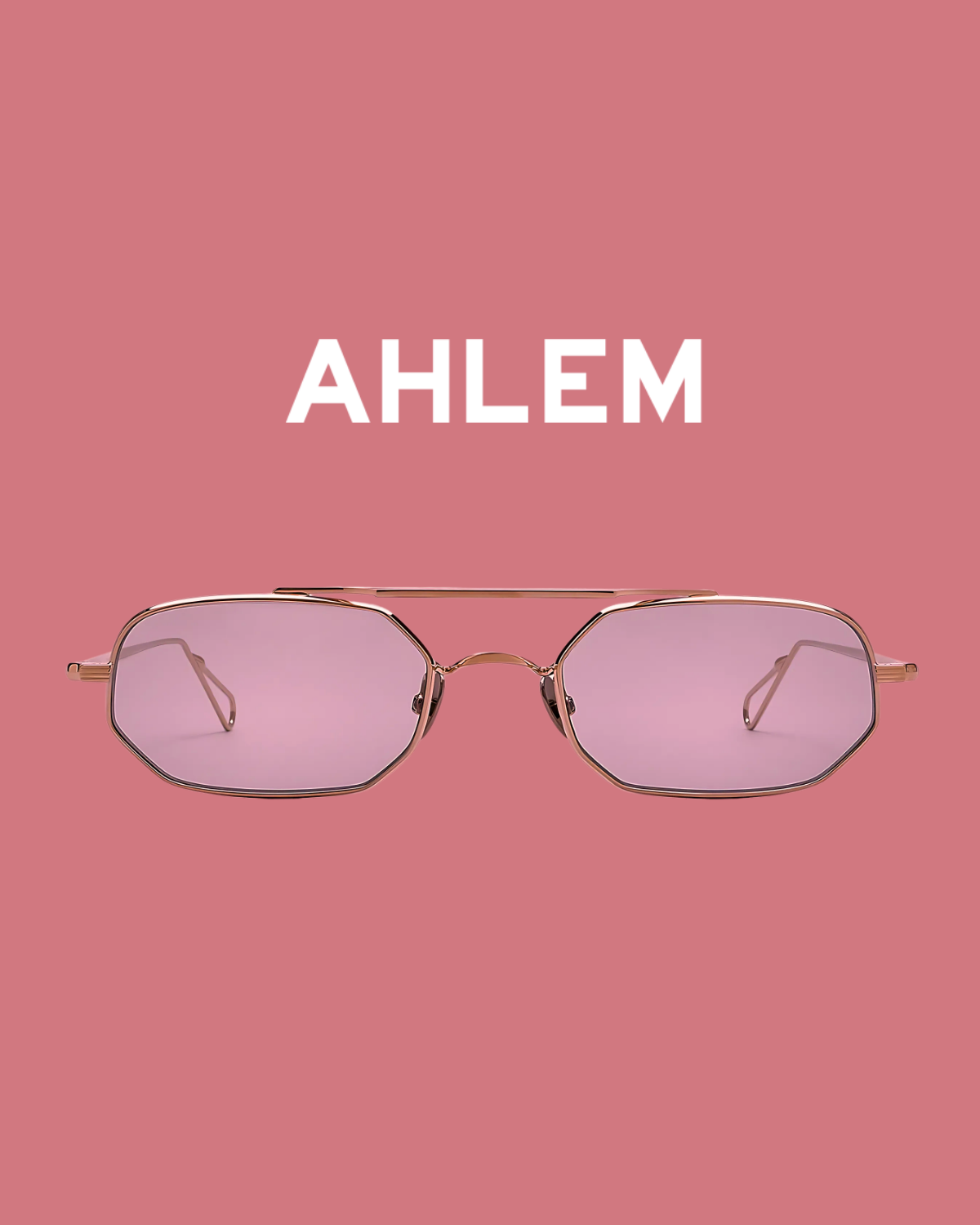 AHLEM pink-lens wire sunglasses