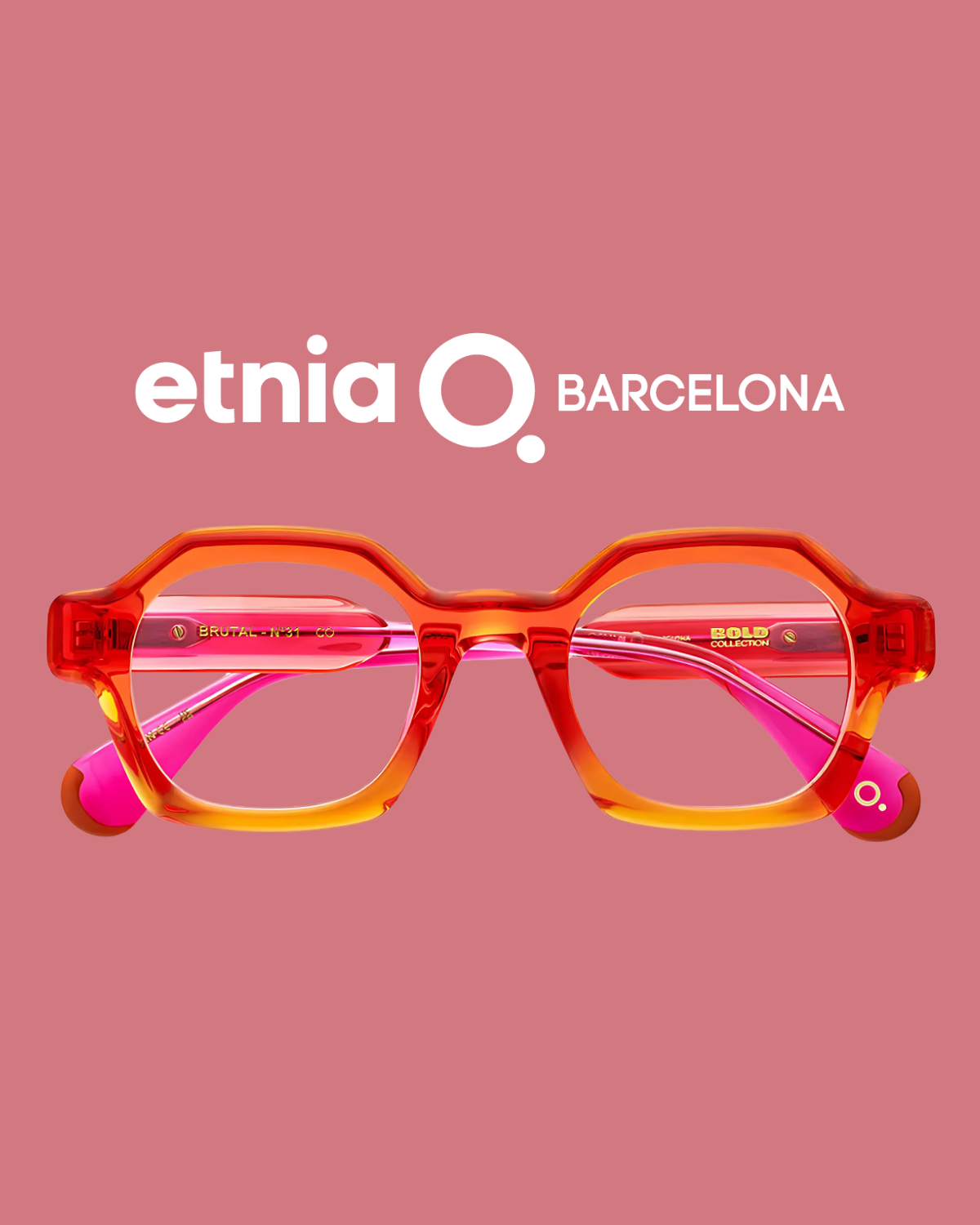 etnia Barcelona orange and pink acetate glasses