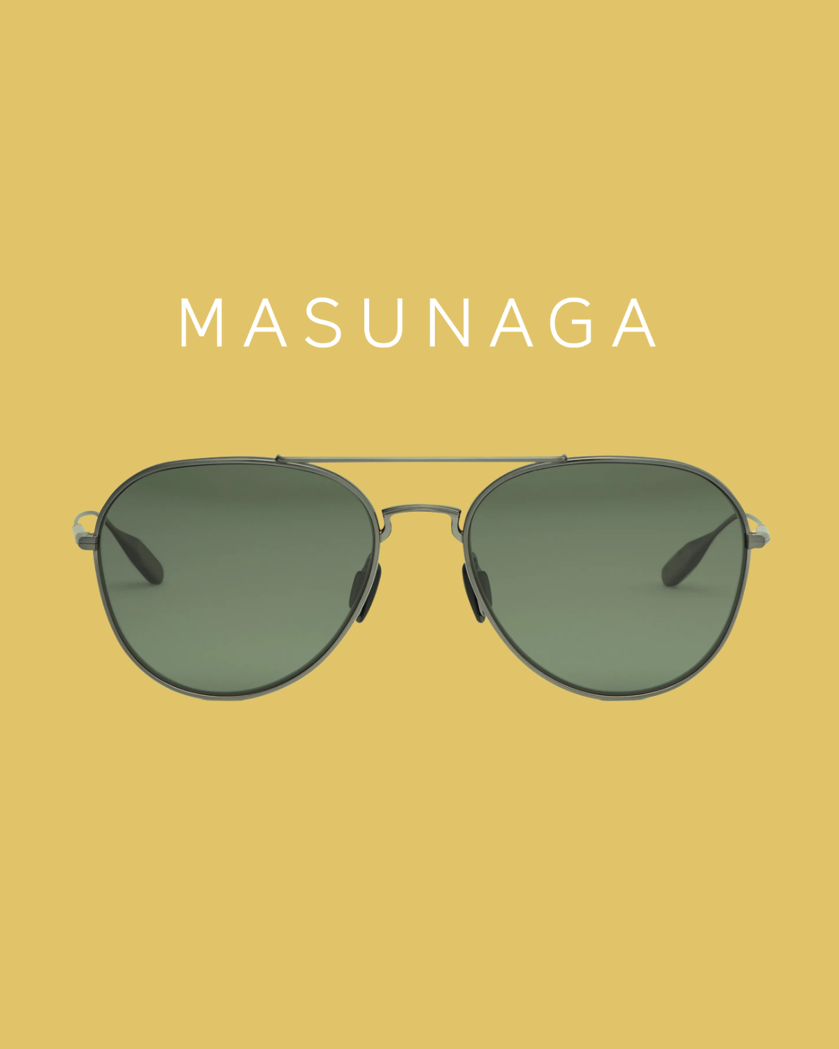 MASUNAGA green-lens aviator sunglasses