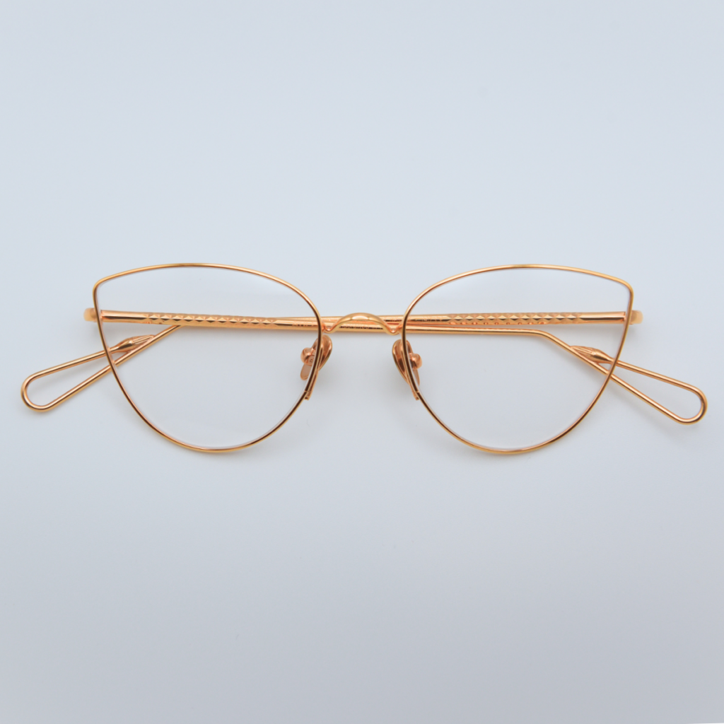 AHLEM rose-gold wire cat-eye frames