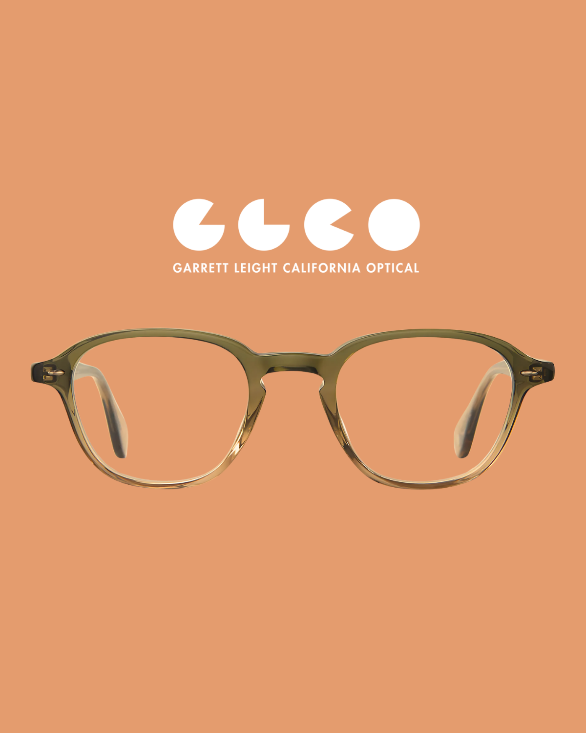 Garrett Leight olive round frames