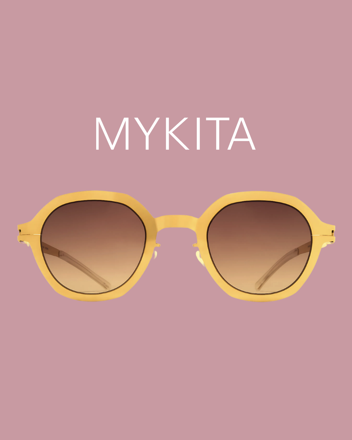 MYKITA yellow round sunglasses